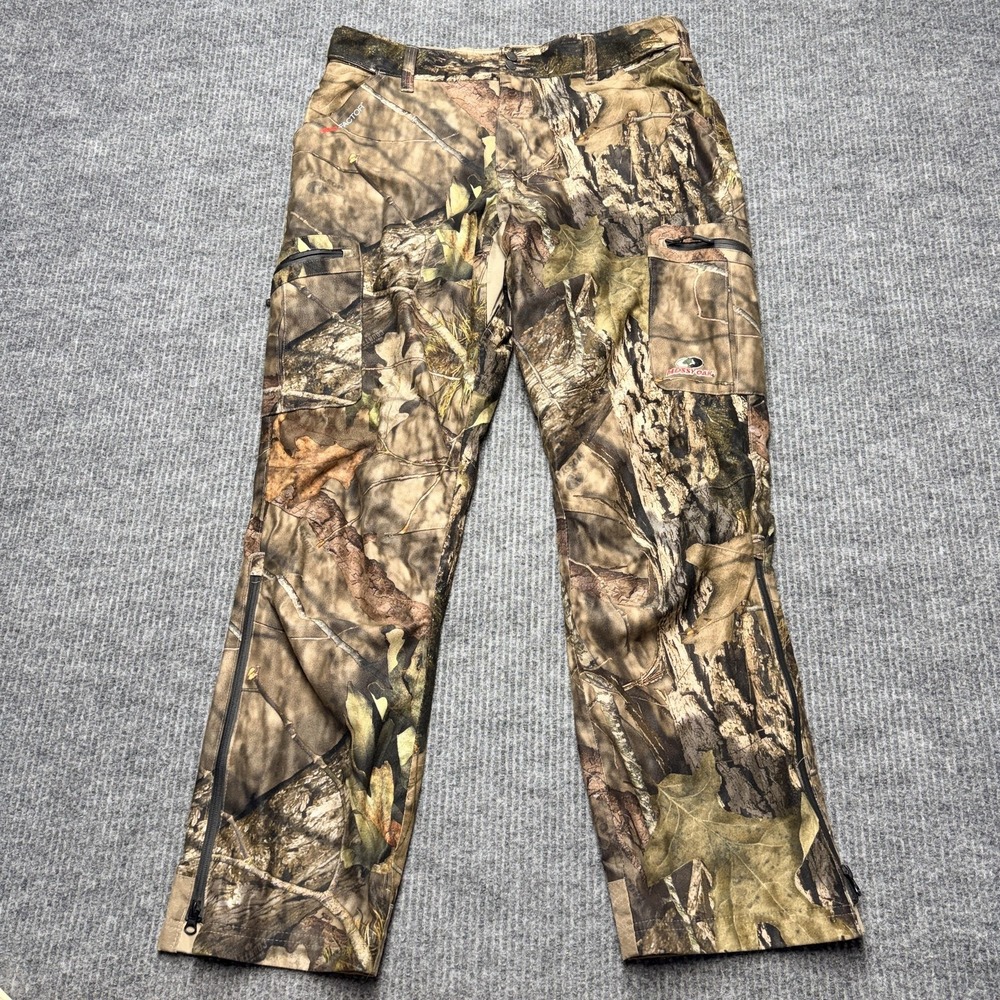 Mossy Oak Pants Men Medium 34x32 Brown Camo Scent Factor Hunting Water Resistant